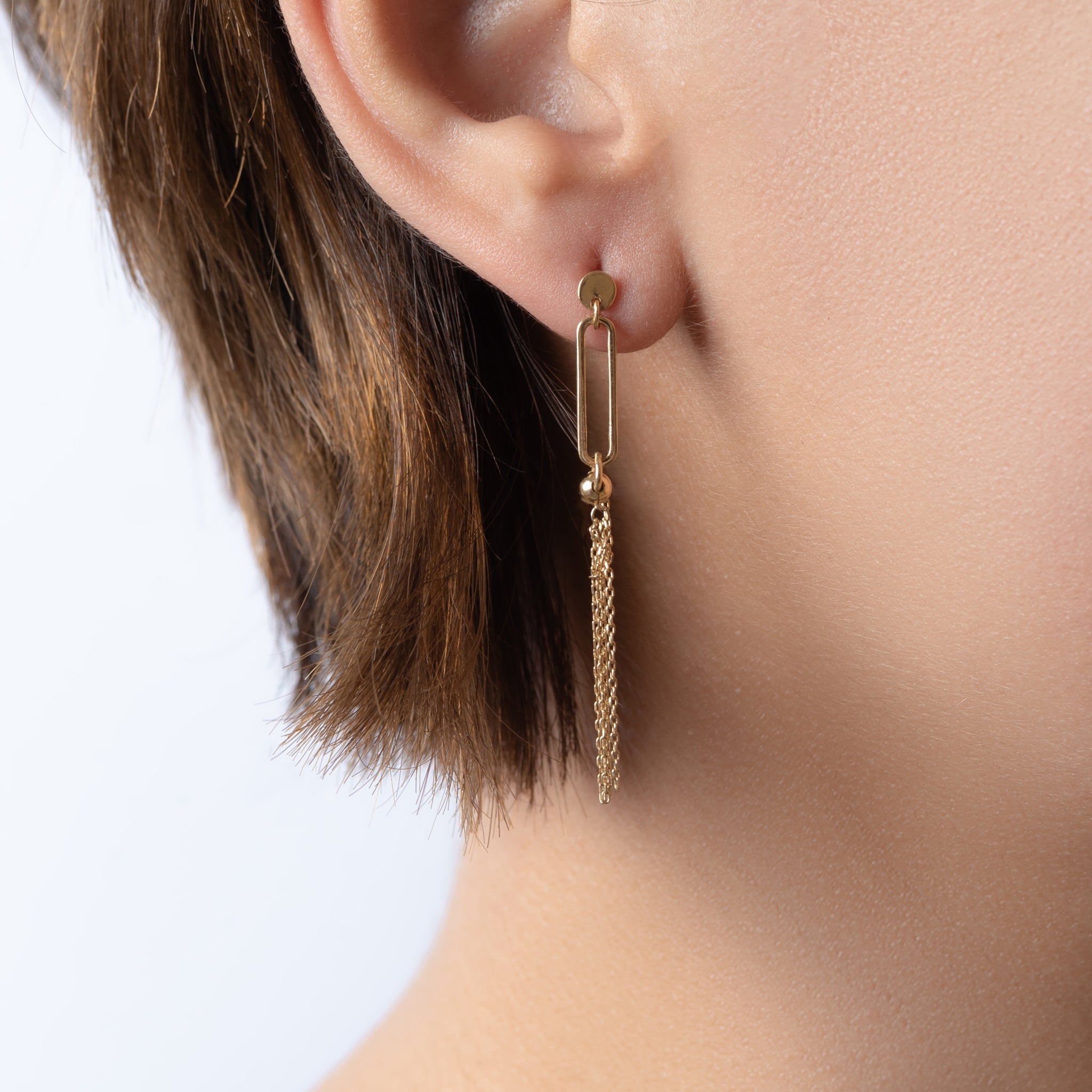 Double Long Chain Gold Sliver Cube Clip on Earrings, Gold or Silver Cube  Dangle Drop Clip on Earrings, Comfortable Clip on Earrings - Etsy